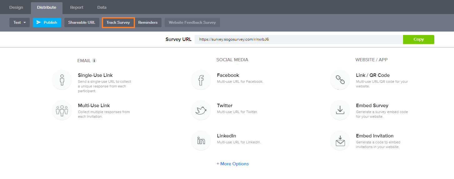 Launch A Survey Track survey