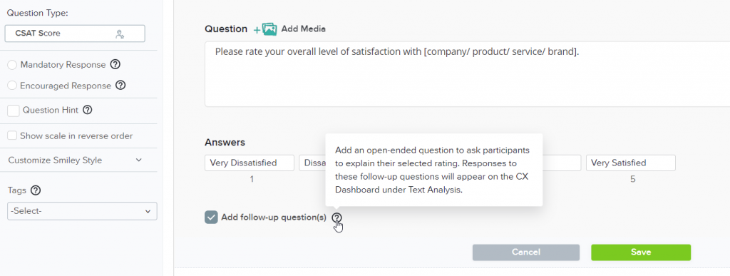 CX follow-up question