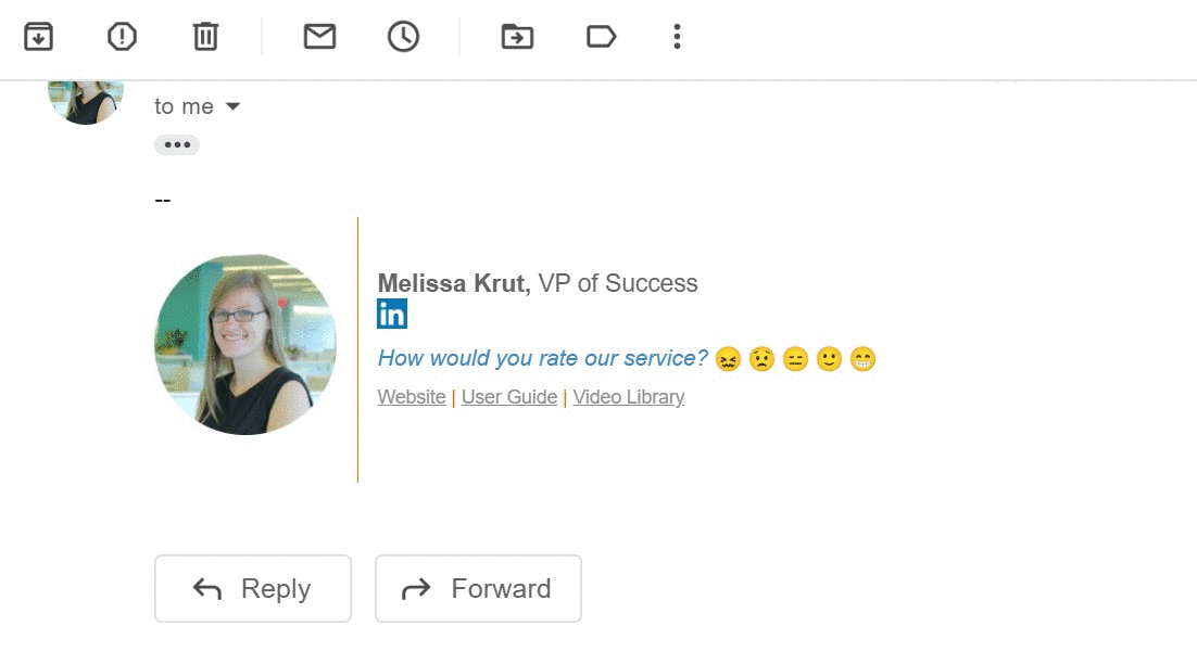 How to include rating scale in email signature