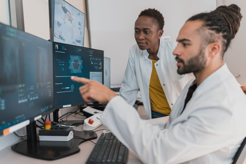 doctors using data literacy skills to understand patient data