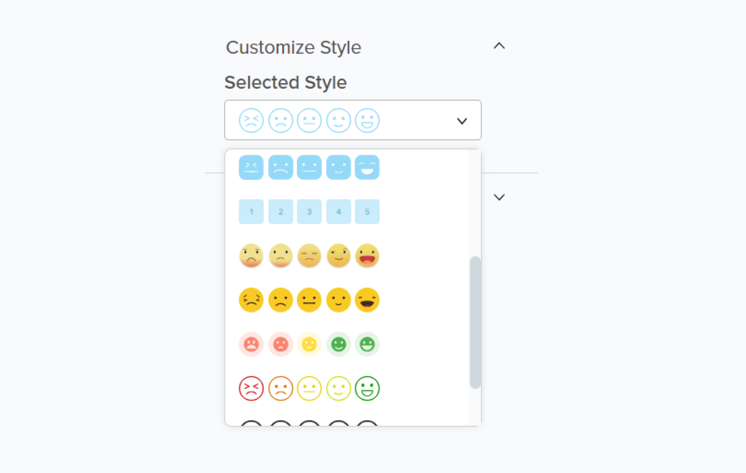 customize smiley scale