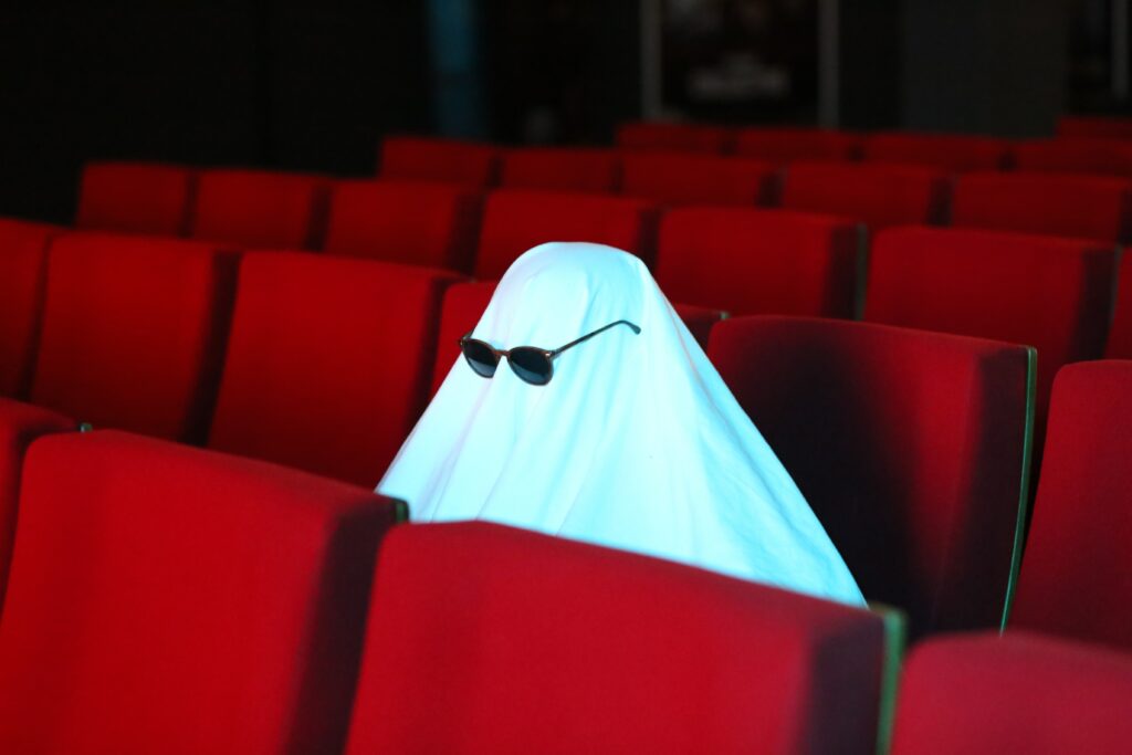 Ghost attending a scary movie