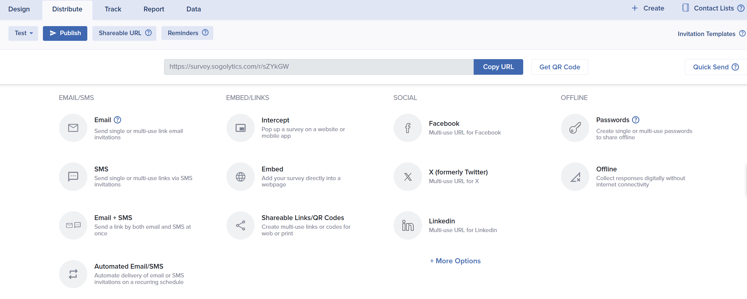 Transformed Distribution - Publish options