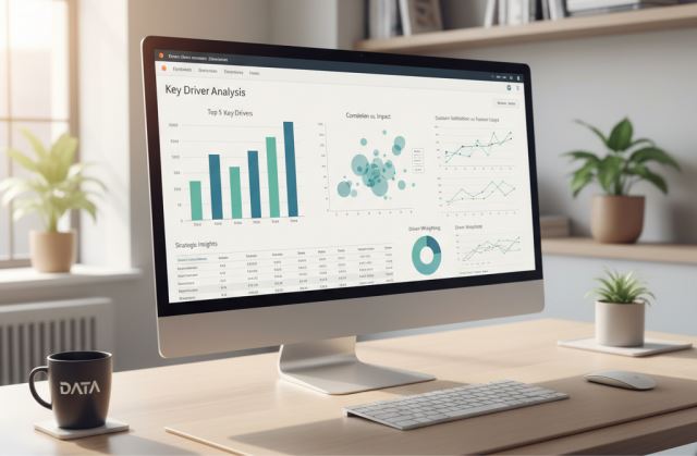 A monitor showing a Key Driver Analysis report